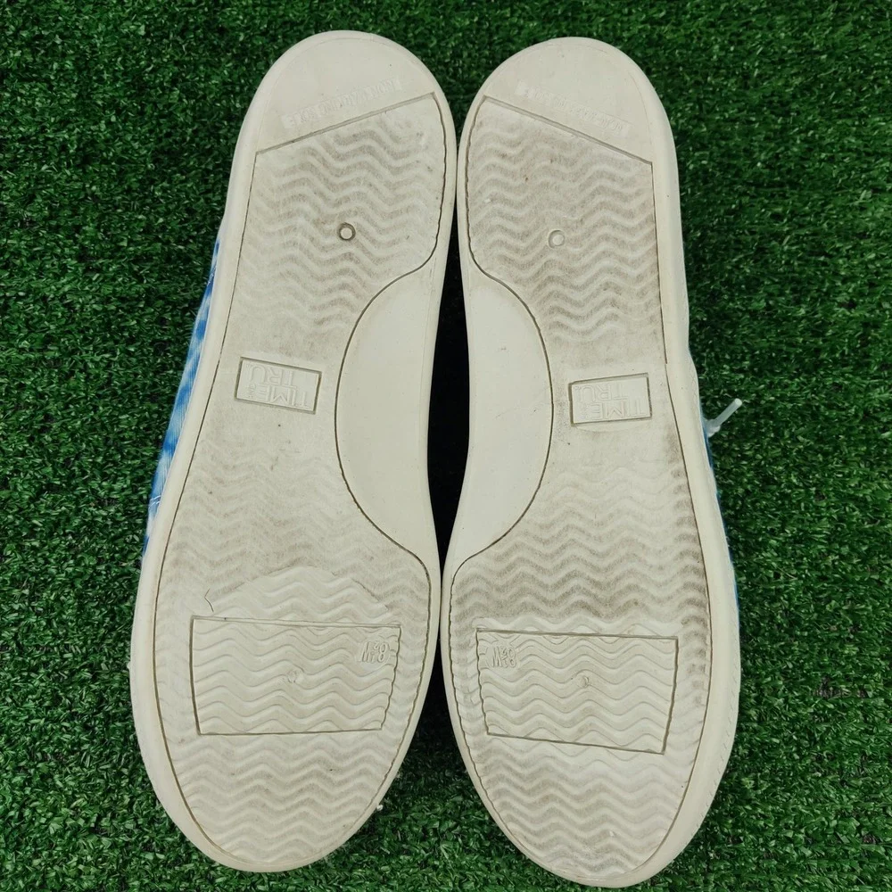 Time and Tru Sneakers Womens 8.5 Blue Tie Dye Low Top Canvas Memory Foam Comfort